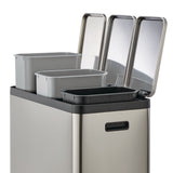 Tri-Sorter Stainless Steel Garbage Can, 3 x 20-L
