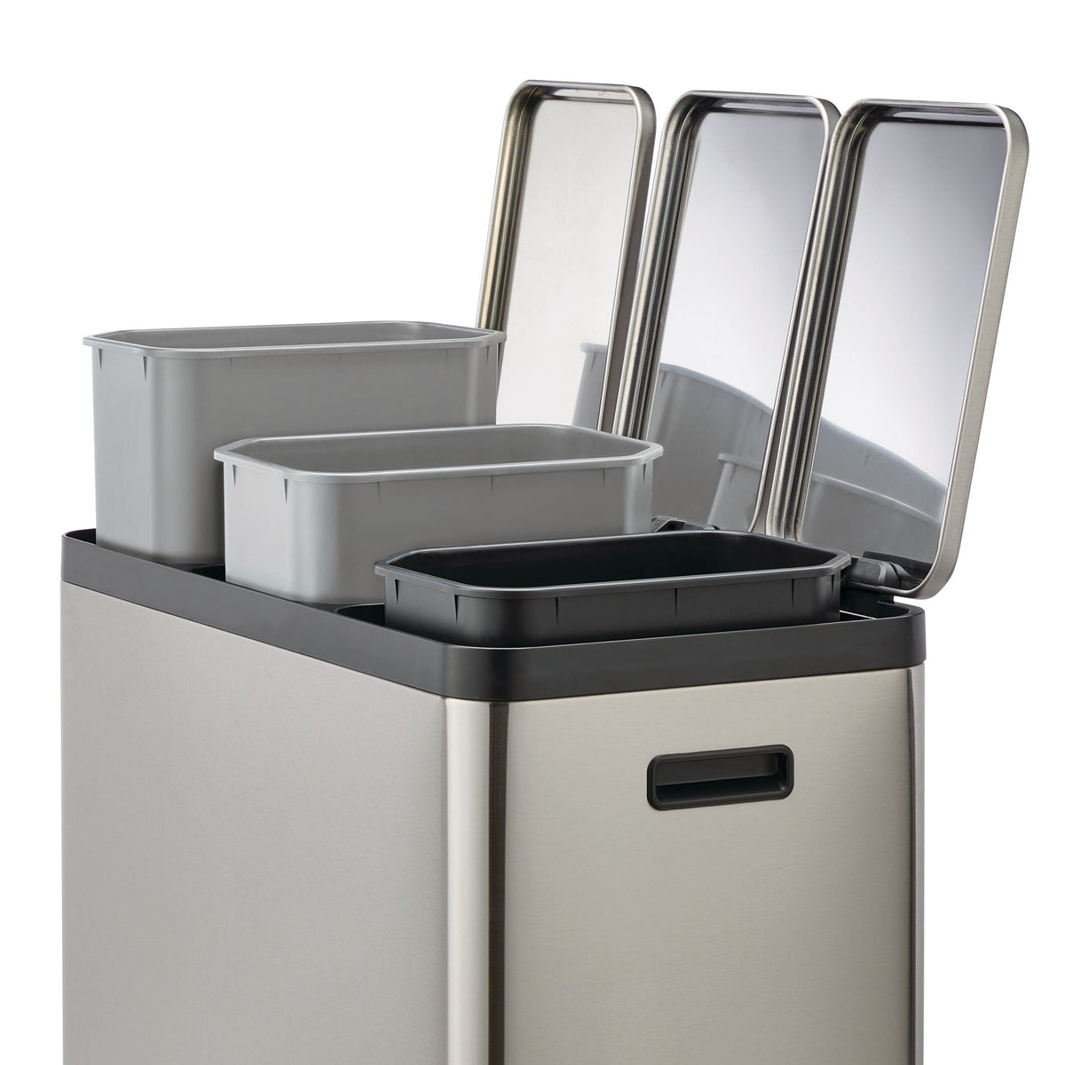 Tri-Sorter Stainless Steel Garbage Can, 3 x 20-L