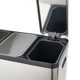 Tri-Sorter Stainless Steel Garbage Can, 3 x 20-L