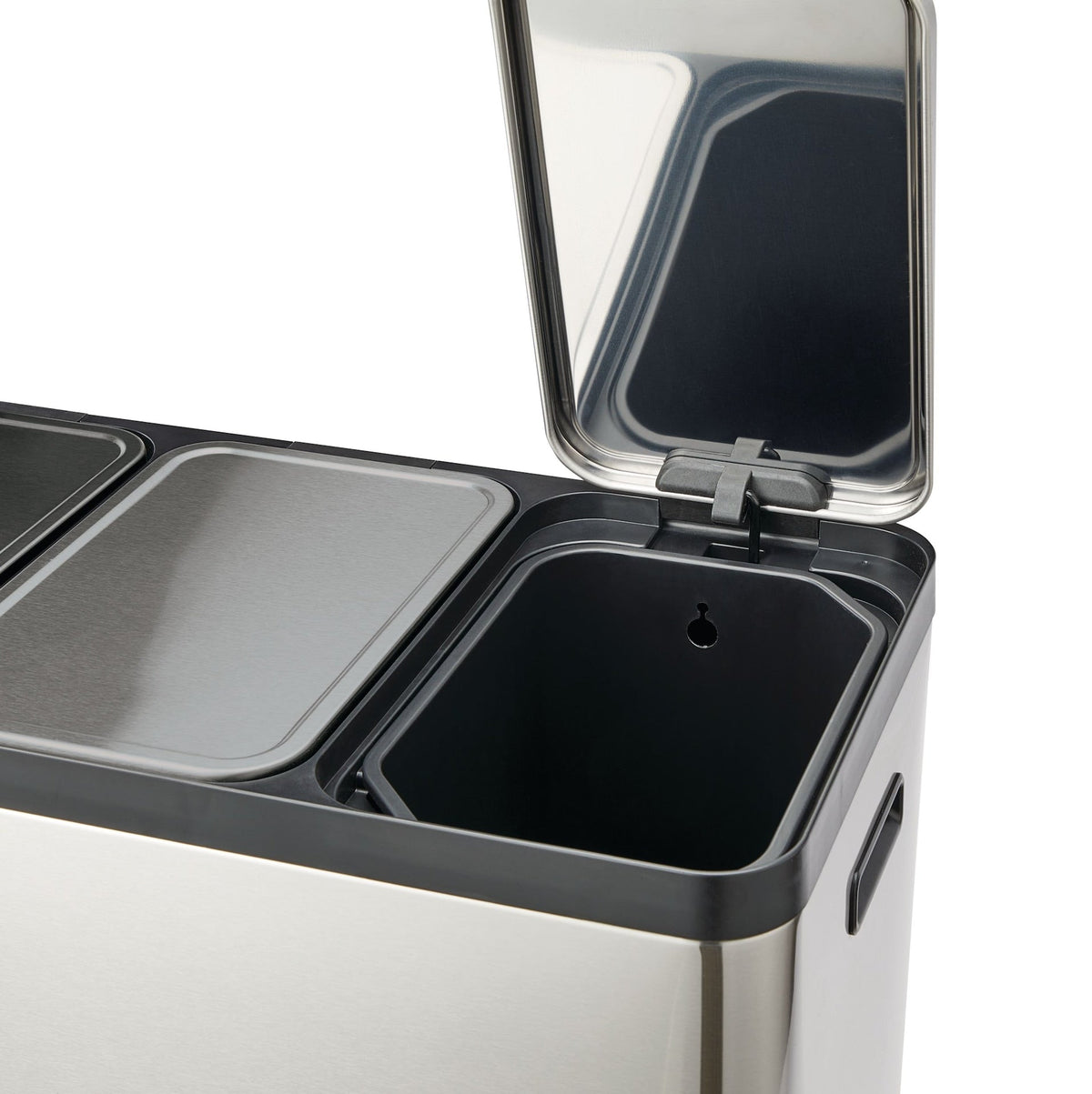 Tri-Sorter Stainless Steel Garbage Can, 3 x 20-L