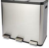 Tri-Sorter Stainless Steel Garbage Can, 3 x 20-L