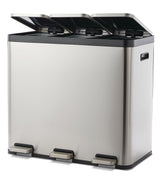 Tri-Sorter Stainless Steel Garbage Can, 3 x 20-L