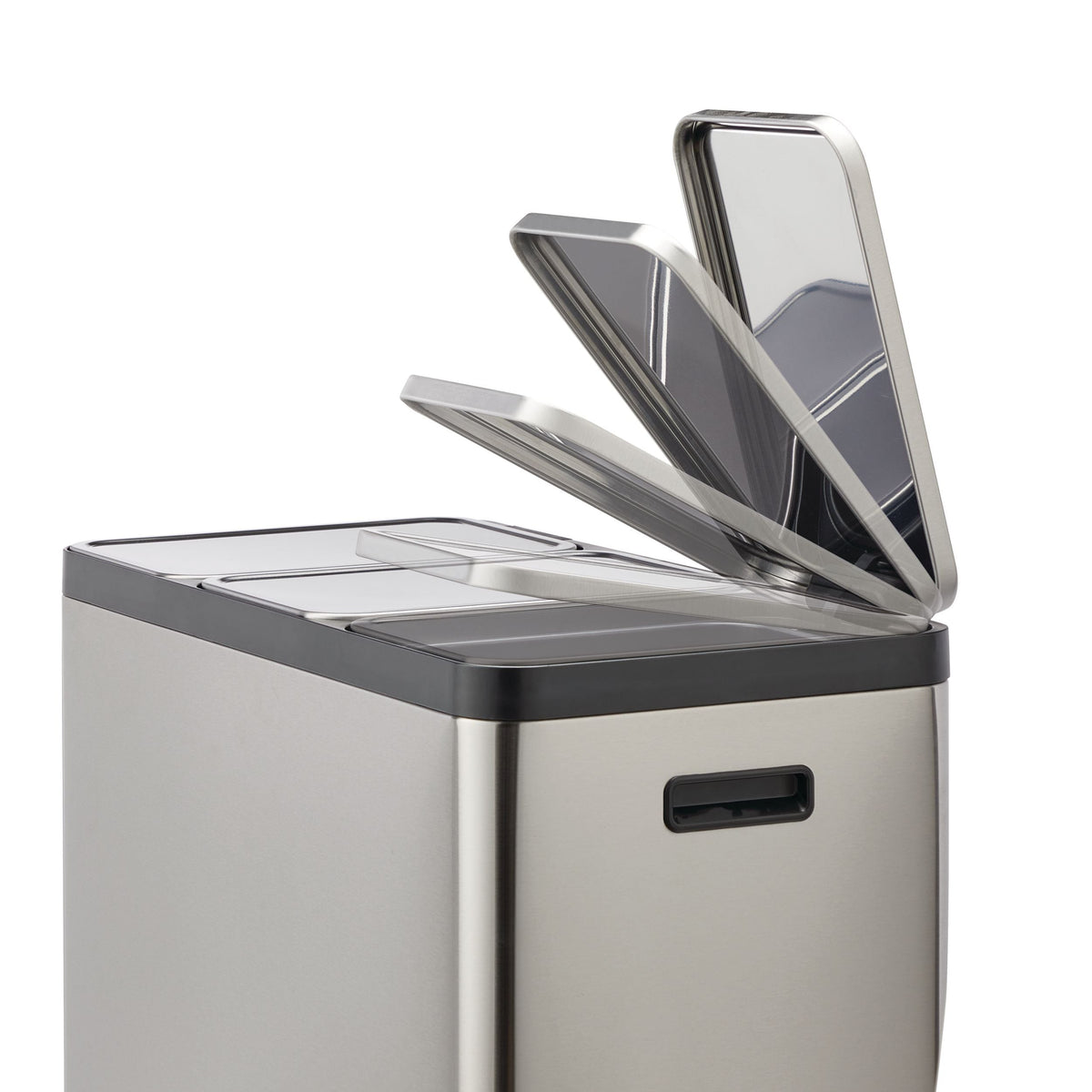 Tri-Sorter Stainless Steel Garbage Can, 3 x 20-L