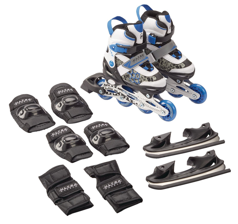 Switchers Ice/Inline Skates with Pad Set, Blue, Youth F9737
