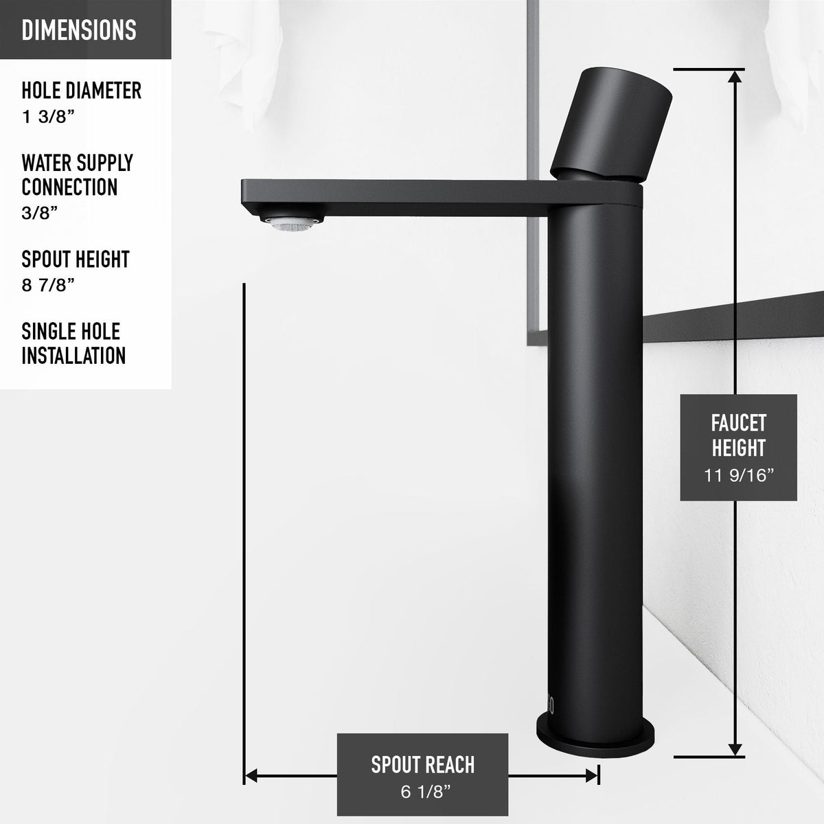 Anvil Round White Composite Bathroom Sink/Basin Set with Gotham Faucet and Pop-Up Drain