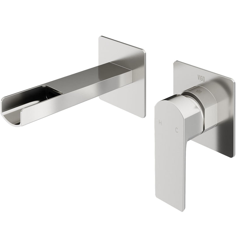 Atticus Brushed Nickel Wall Mount Bathroom Faucet D5791