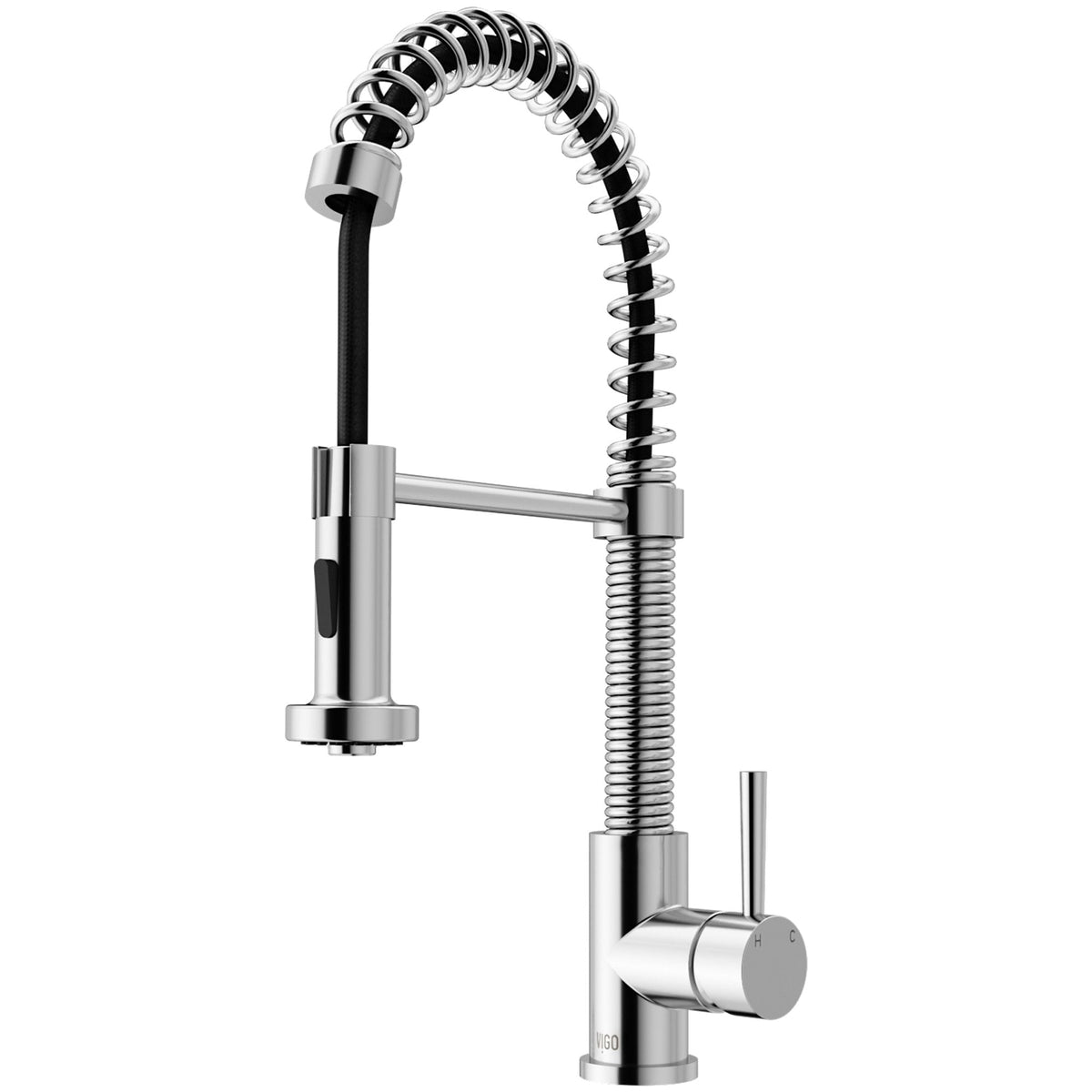 Edison Single Handle Pull Down Kitchen Faucet, Chrome
