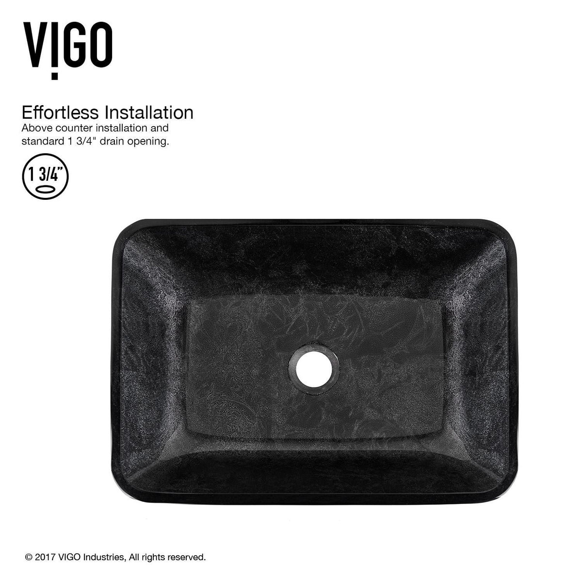 Glass Grey Onyx Bathroom Sink/Basin Set with Linus Faucet and Rectangular Vessel
