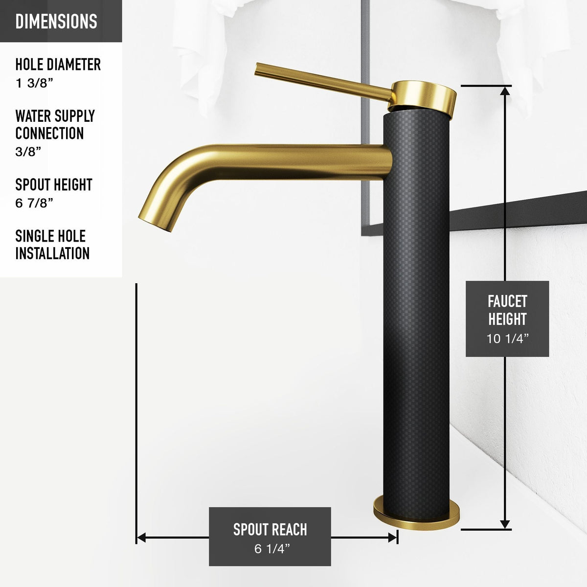 Glass Grey Onyx Bathroom Sink/Basin Set with Matte Gold Lexington Faucet and Rectangular Vessel
