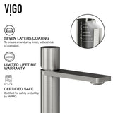 Lorca Grey Bathroom Sink/Basin Set with Gotham Faucet and Rectangular Vessel