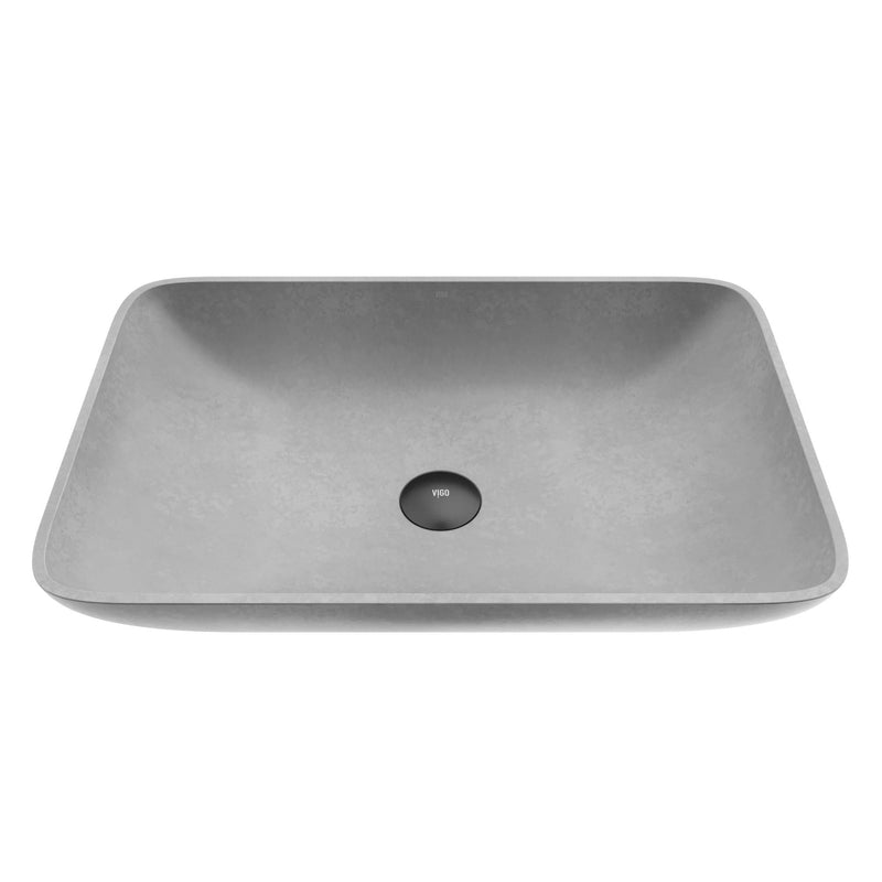 Lorca Gothic 22x15-in Deep Grey Bathroom Sink/Basin with Rectangular Vessel L4355