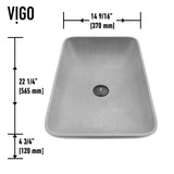 Lorca Gothic 22x15-in Deep Grey Bathroom Sink/Basin with Rectangular Vessel