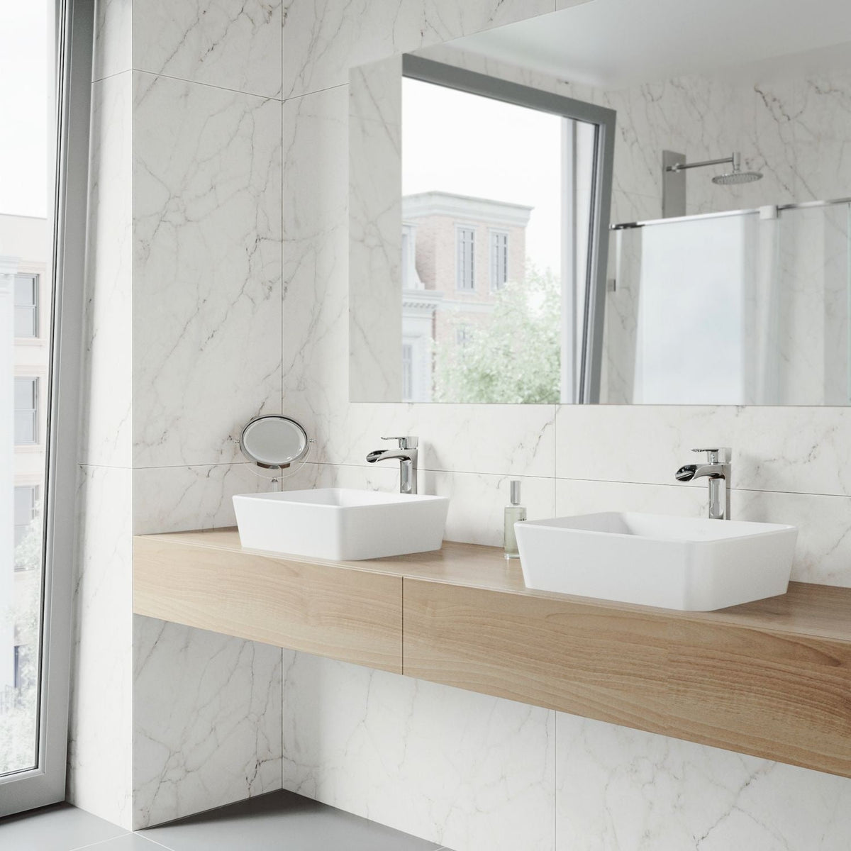 Marigold Matte Stone Rectangular Composite Vessel Bathroom Sink/Basin with Rounded Edges & Deep Bowl, White