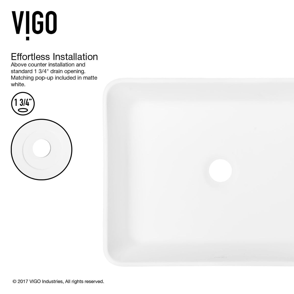 Marigold Matte White Bathroom Sink/Basin Set with Niko Faucet and Rectangular Composite Vessel