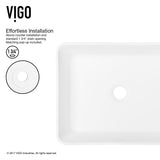 Marigold White Bathroom Sink/Basin Set with Linus Faucet and Rectangular Composite Vessel