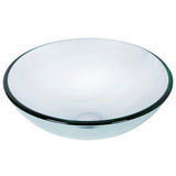Round Glass Vessel Bathroom Sink/Basin with Repellent Seal Coating, Crystalline