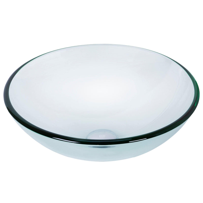 Round Glass Vessel Bathroom Sink/Basin with Repellent Seal Coating, Crystalline B6717