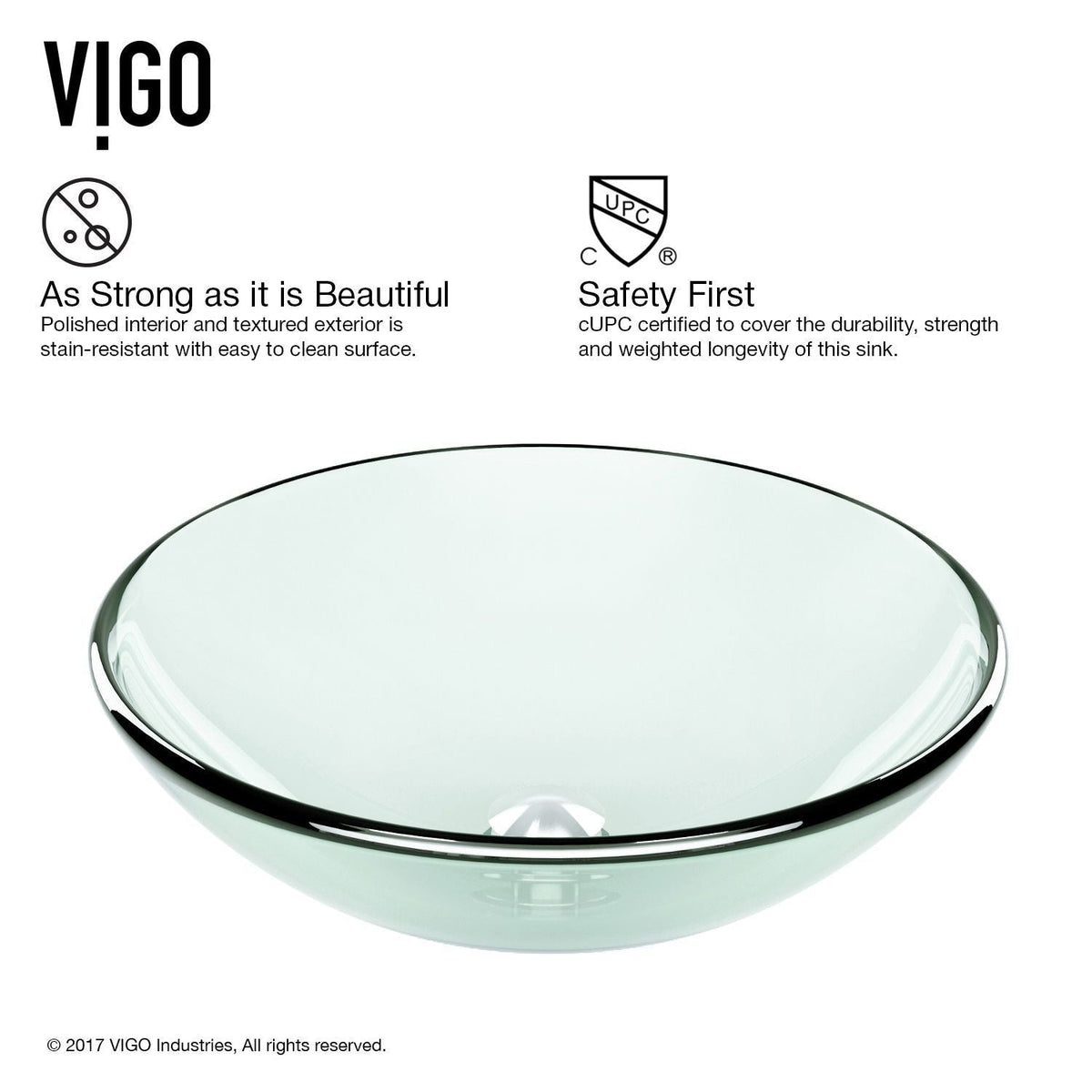 Round Glass Vessel Bathroom Sink/Basin with Repellent Seal Coating, Crystalline