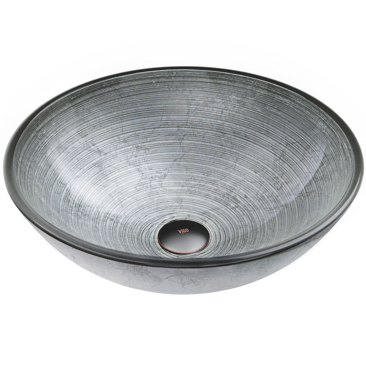 Simply Glass Round Vessel Bathroom Sink/Basin with Deep Bowl, Gray