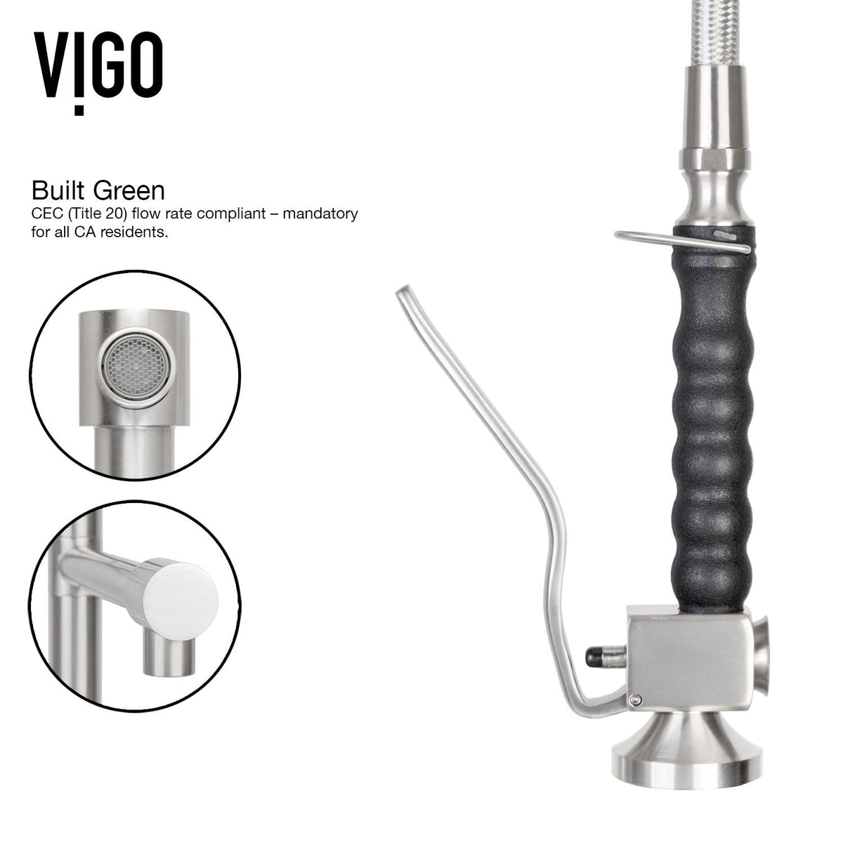 Zurich Single Handle Pull Down Spray Kitchen Faucet, Stainless Steel