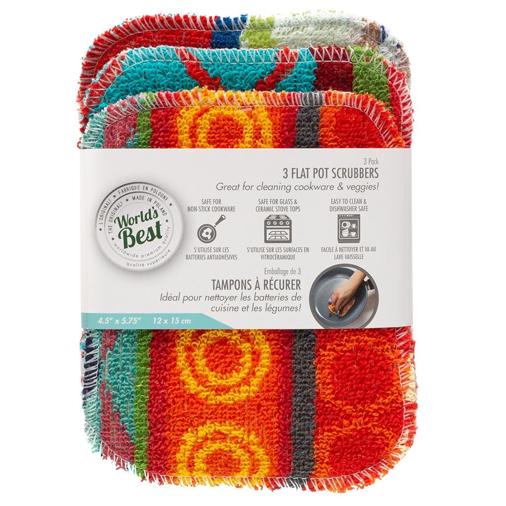Multi-Surface Flat Pot Scrubber, 3-pk